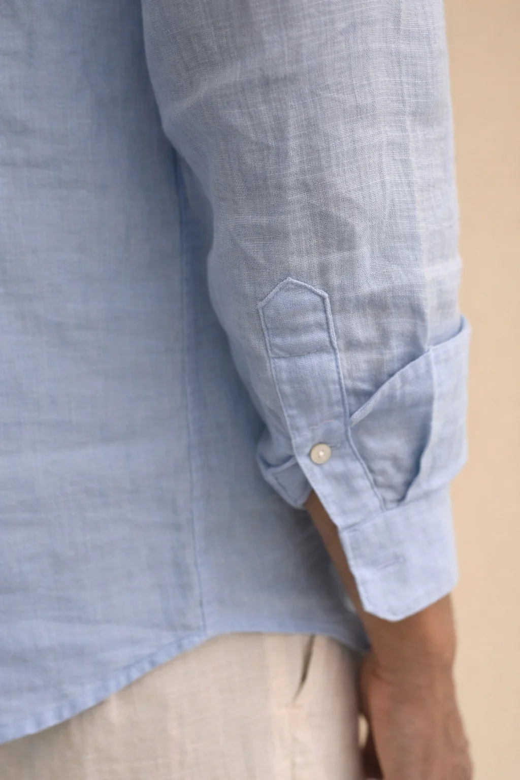 Blue Linen Blend Shirt - Image 2