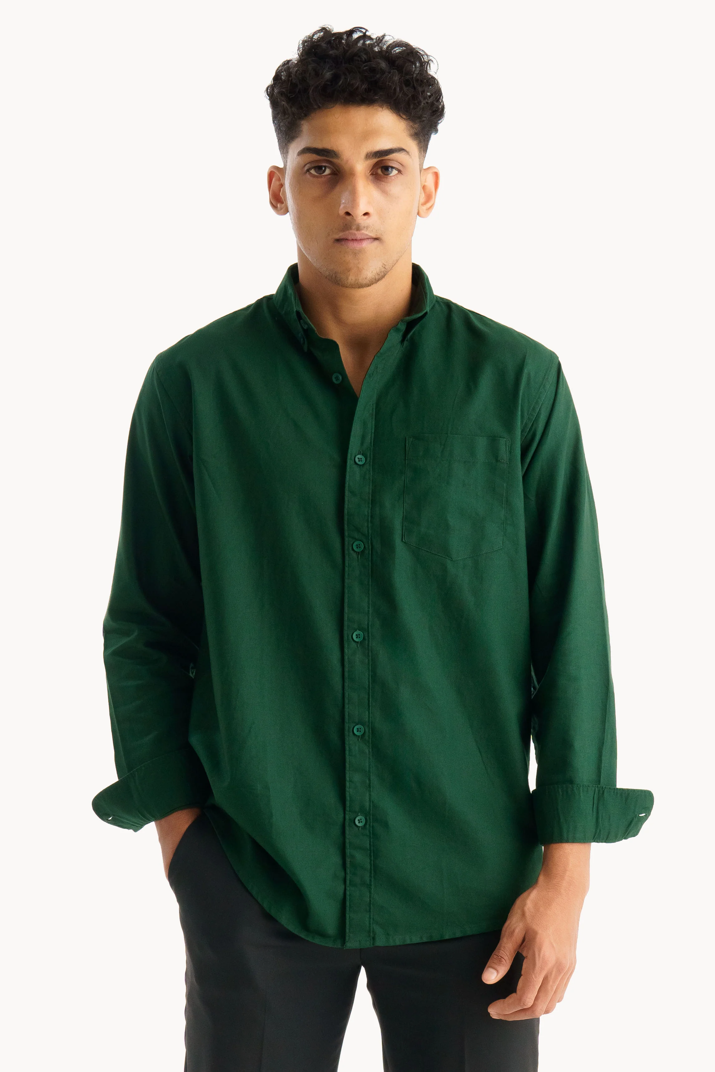 Dark Green Oxford Shirt - Image 2