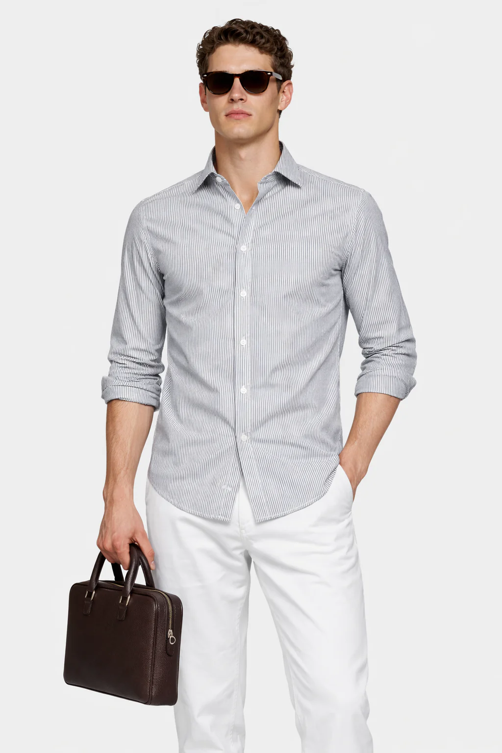 Dark Green Striped Shirt - Image 2