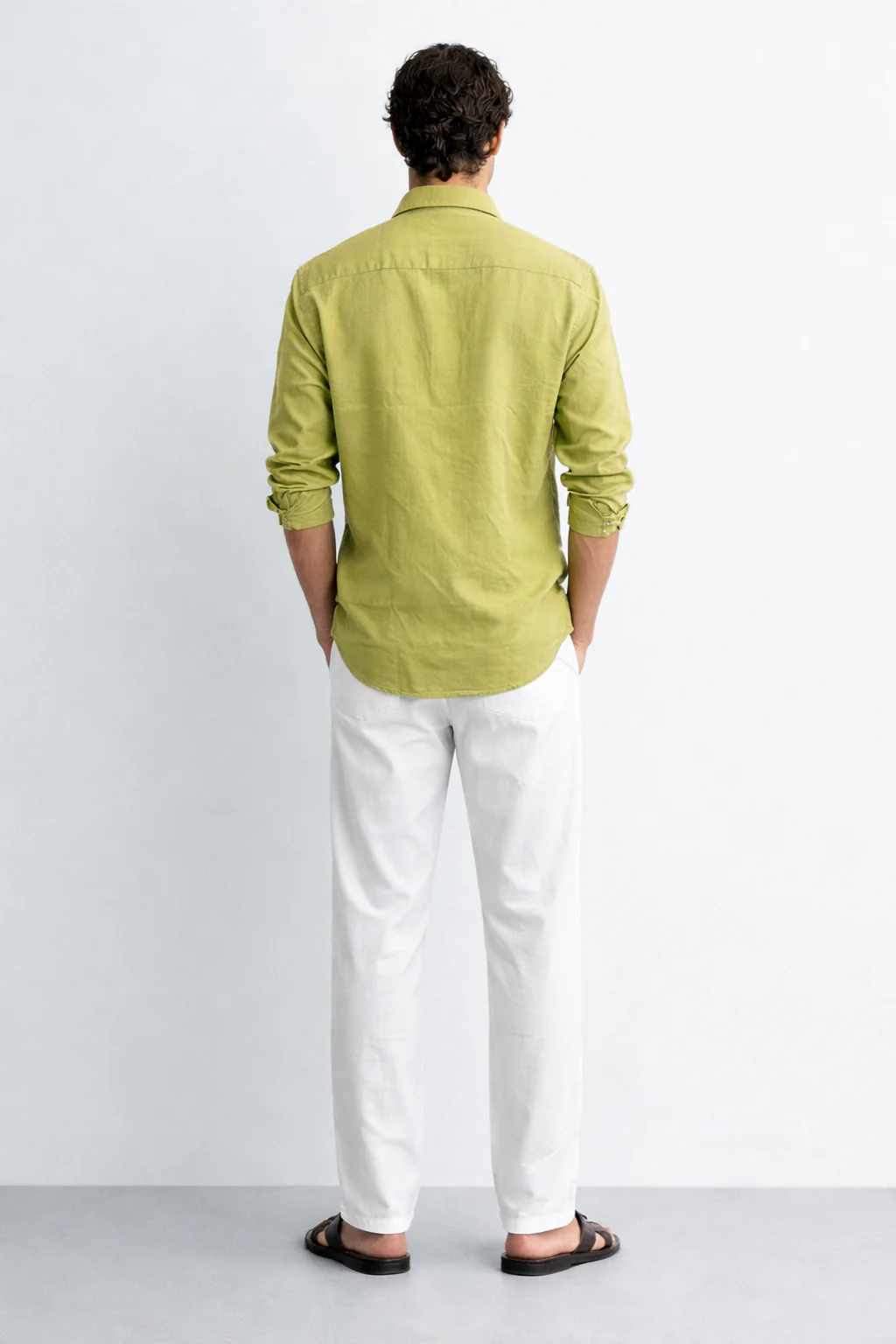 Lemon Yellow Linen Blend Shirt - Image 2