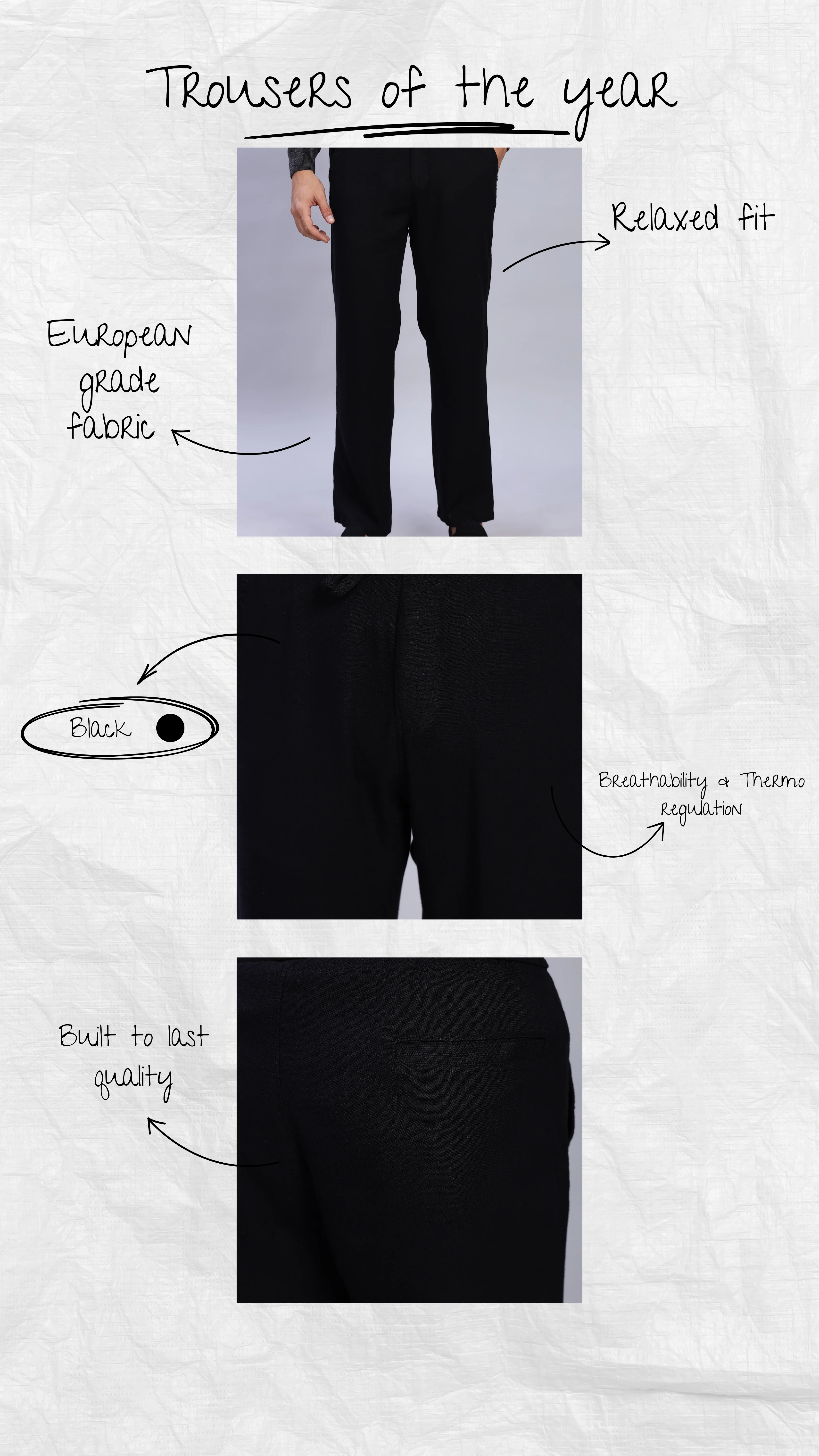 Relaxed Linen Pants Black - Image 2
